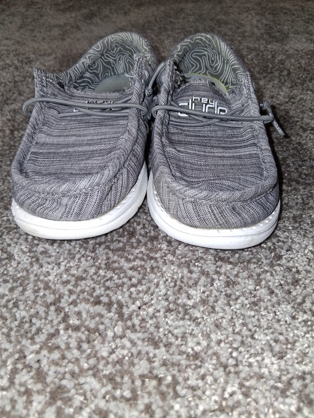 Hey Dude Kids Gray Knit Slip-On Moccasins